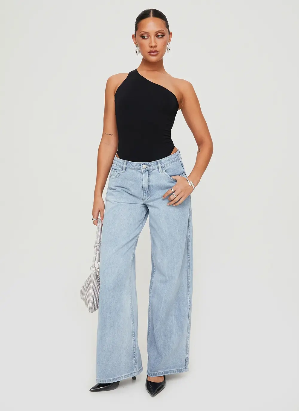 Ramos Low Rise Denim Jeans Light Wash