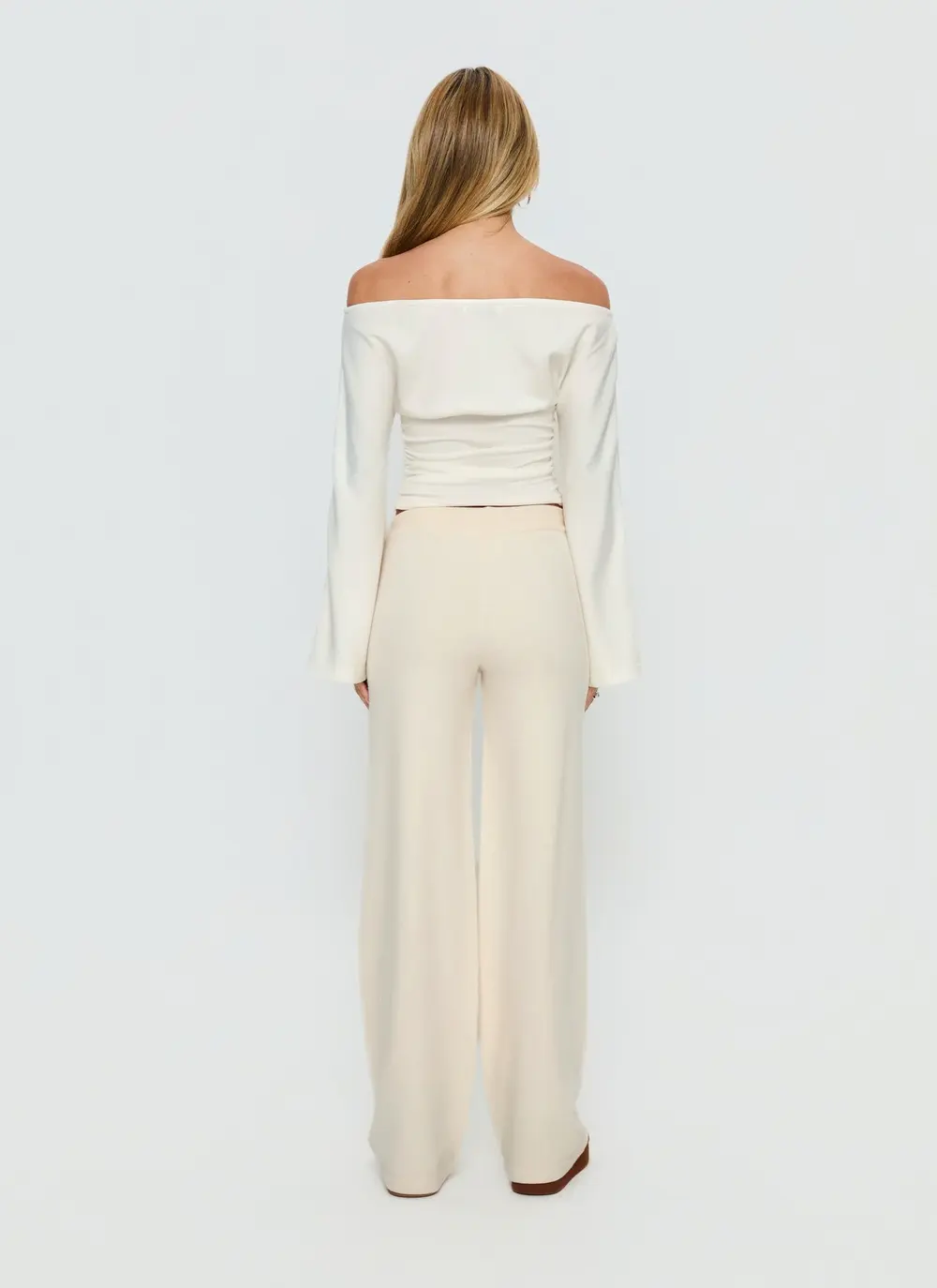 Felisha Low Waist Knit Pants White