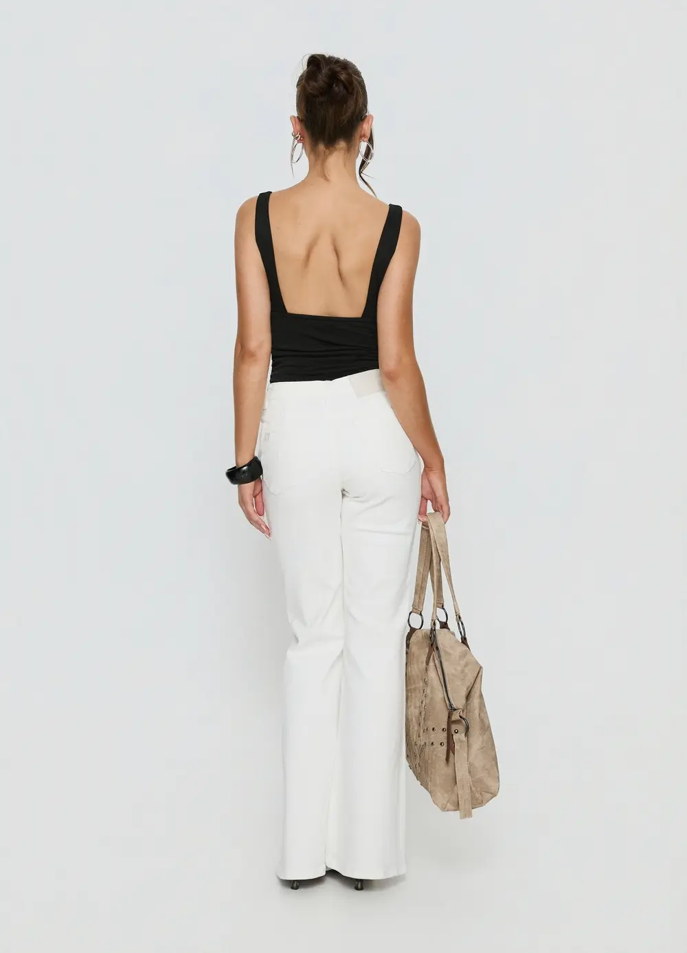 Magic Mirror Mid Rise Bootleg Jeans Ecru