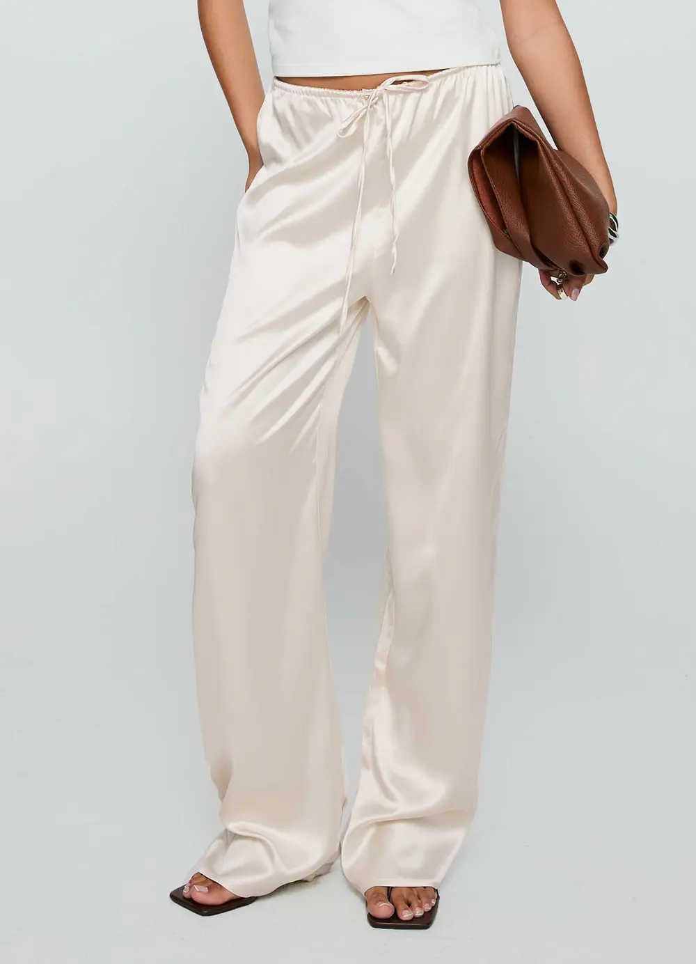 Soulstar Satin Pants Champagne