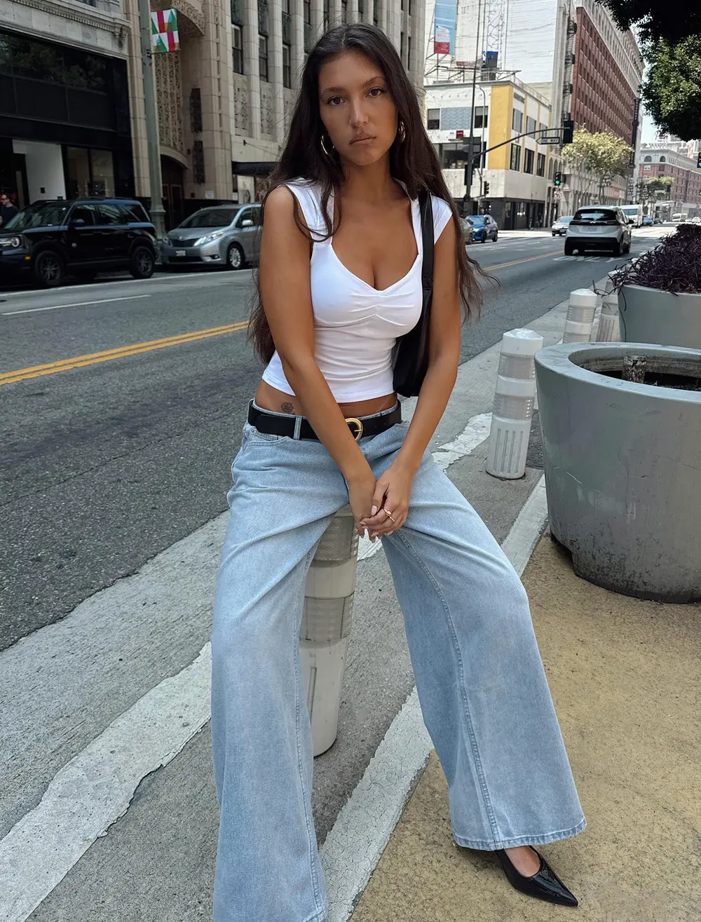 Ramos Low Rise Wide Leg Jeans Light Blue Wash Petite