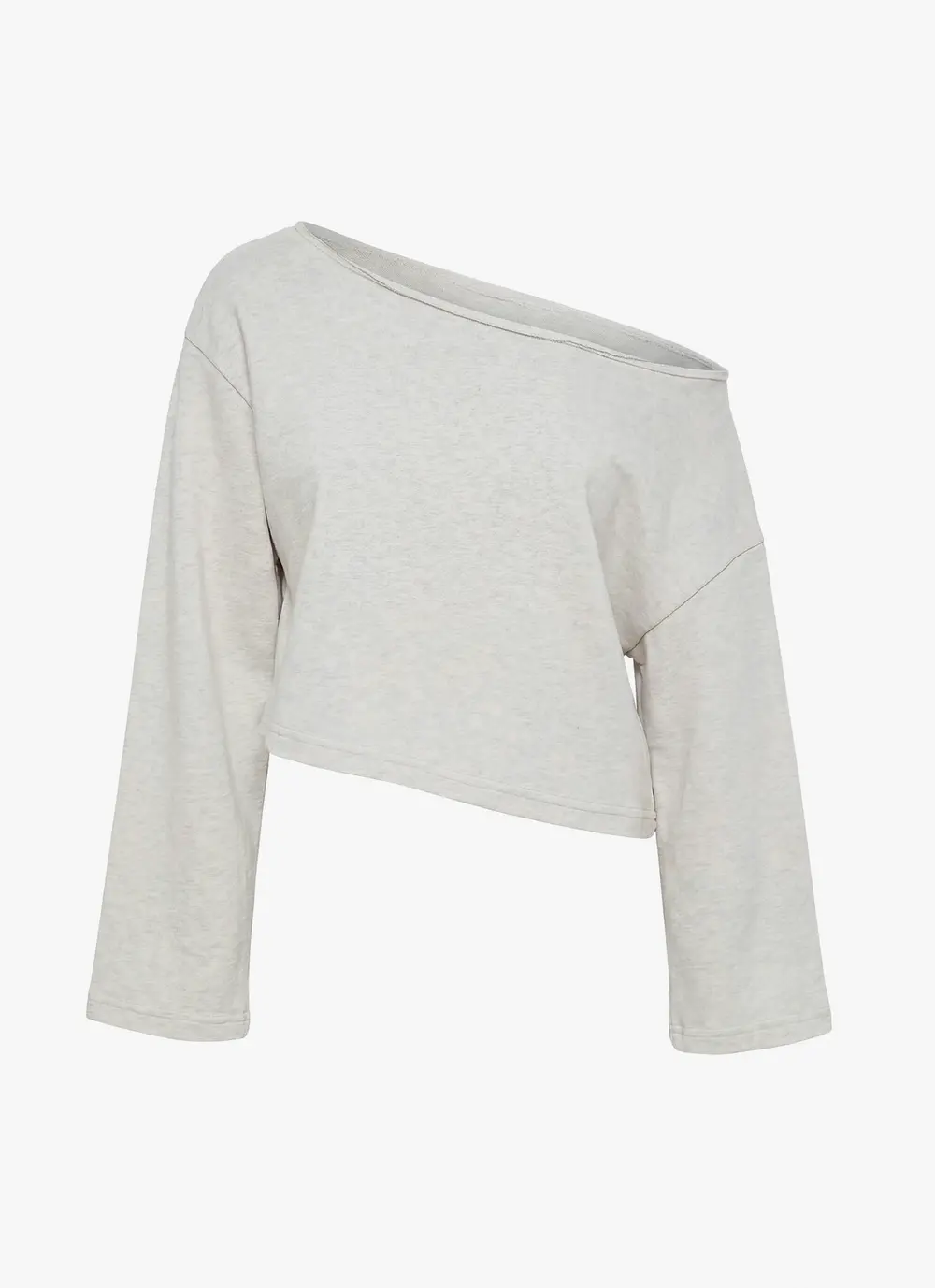 Retreat Raw Edge Off Shoulder Jumper Snow Marle