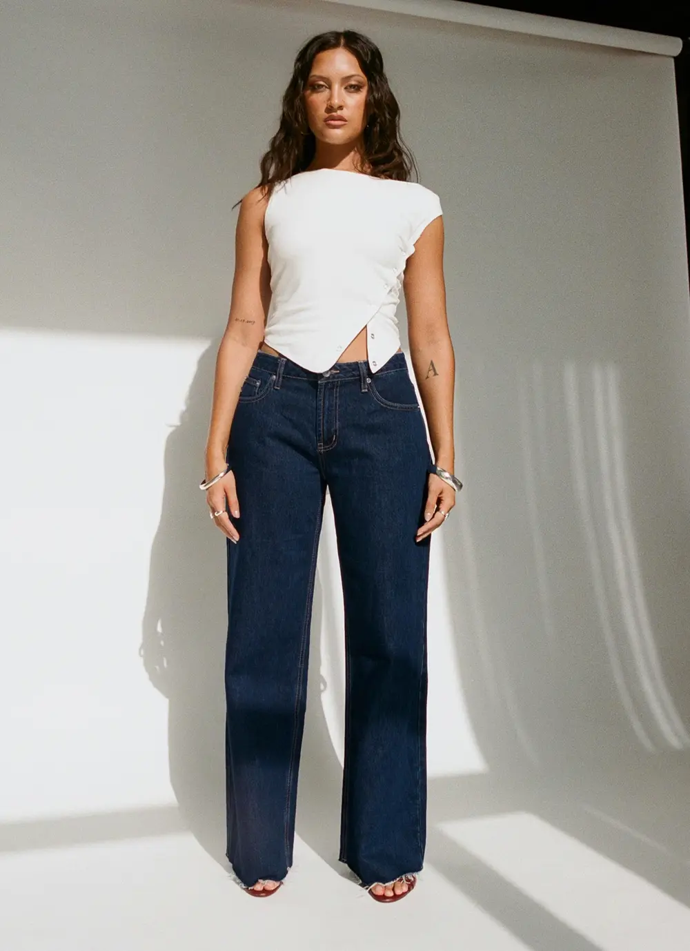 Darla Low Rise Straight Leg Jean Dark Blue Wash