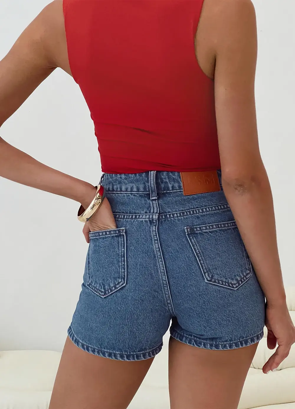 Tropicana Denim Shorts Mid Wash