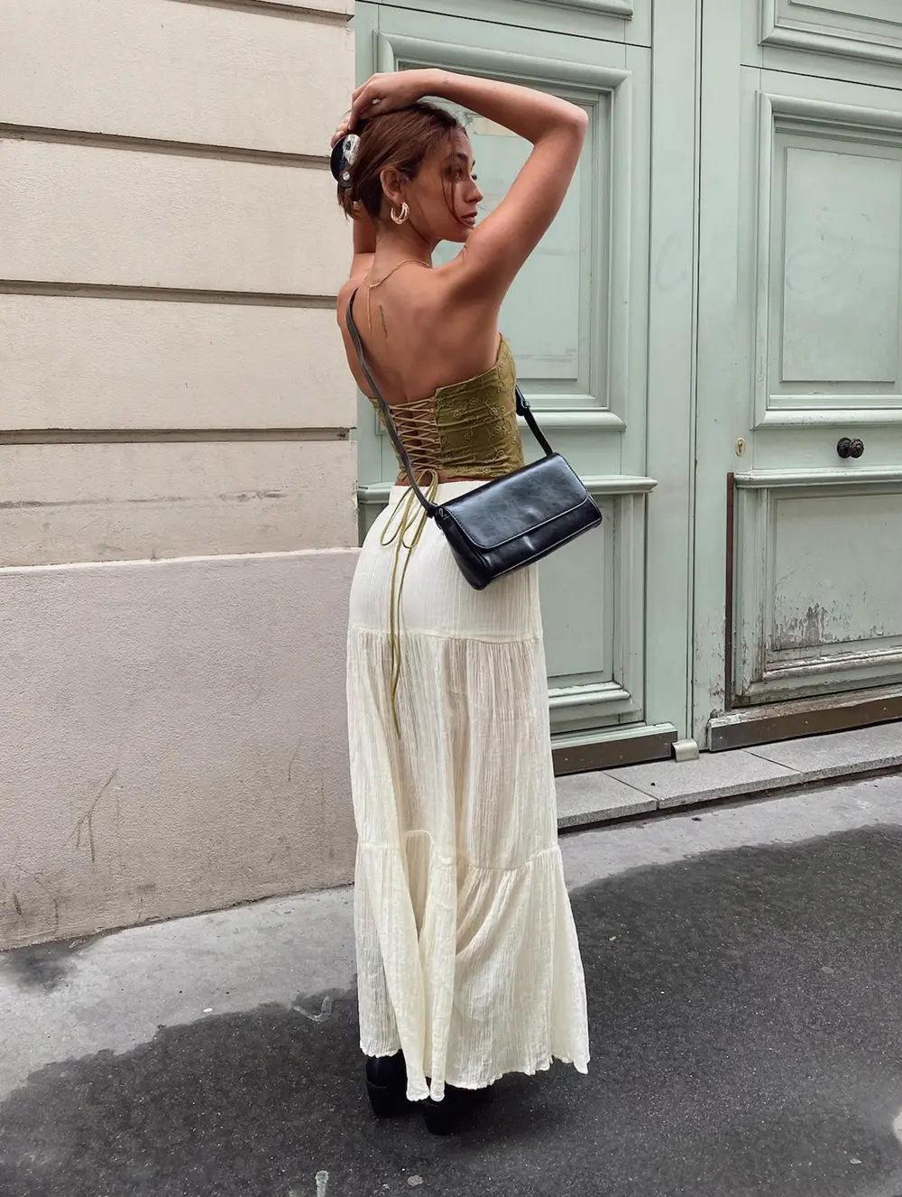 Gilchrist Low Rise Maxi Skirt Ivory Low impact