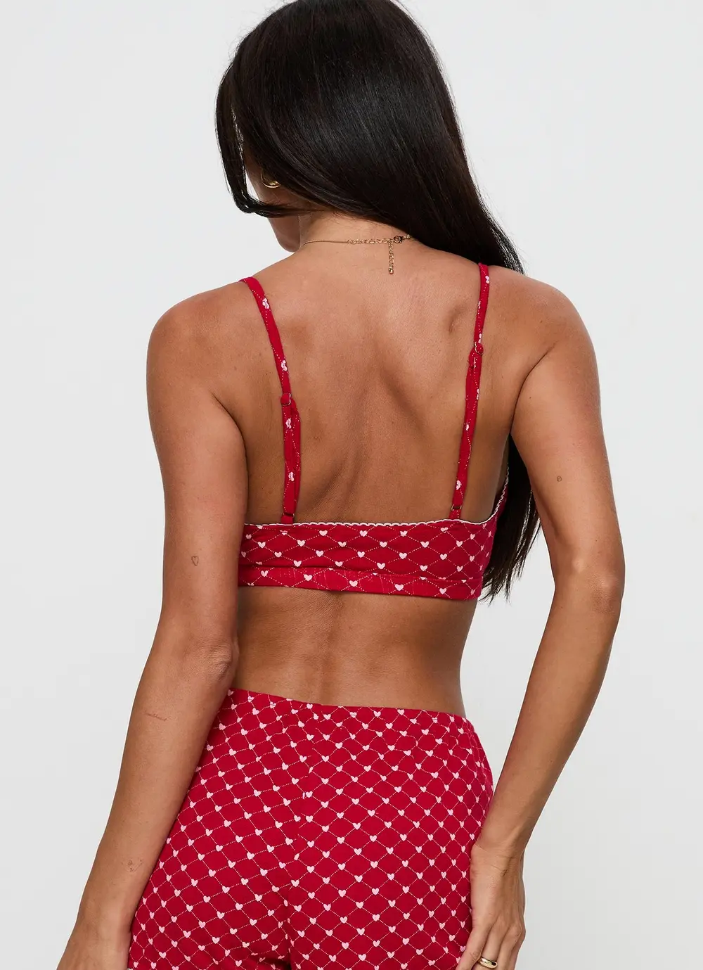 Slumber Pointelle Sleep Bralette Red
