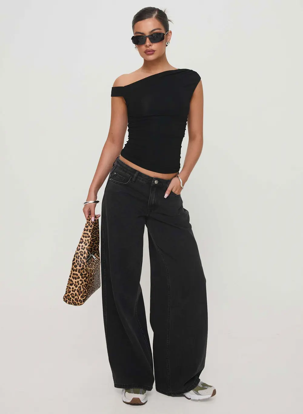 Ramos Low Rise Denim Jeans Washed Black