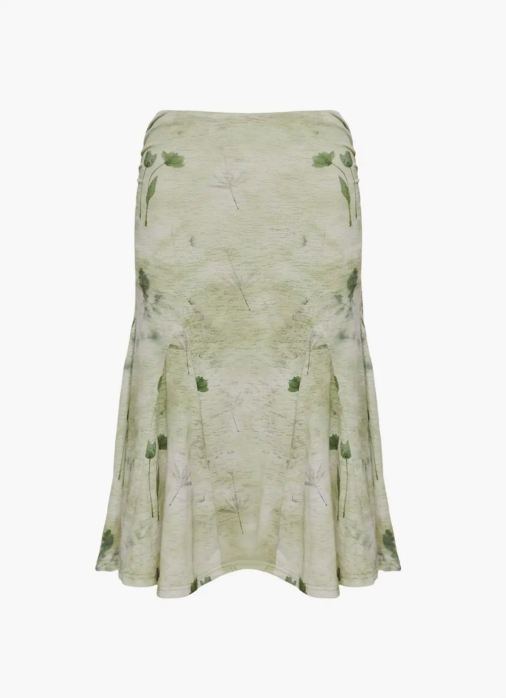 Lewish Low Rise Midi Skirt Green Floral