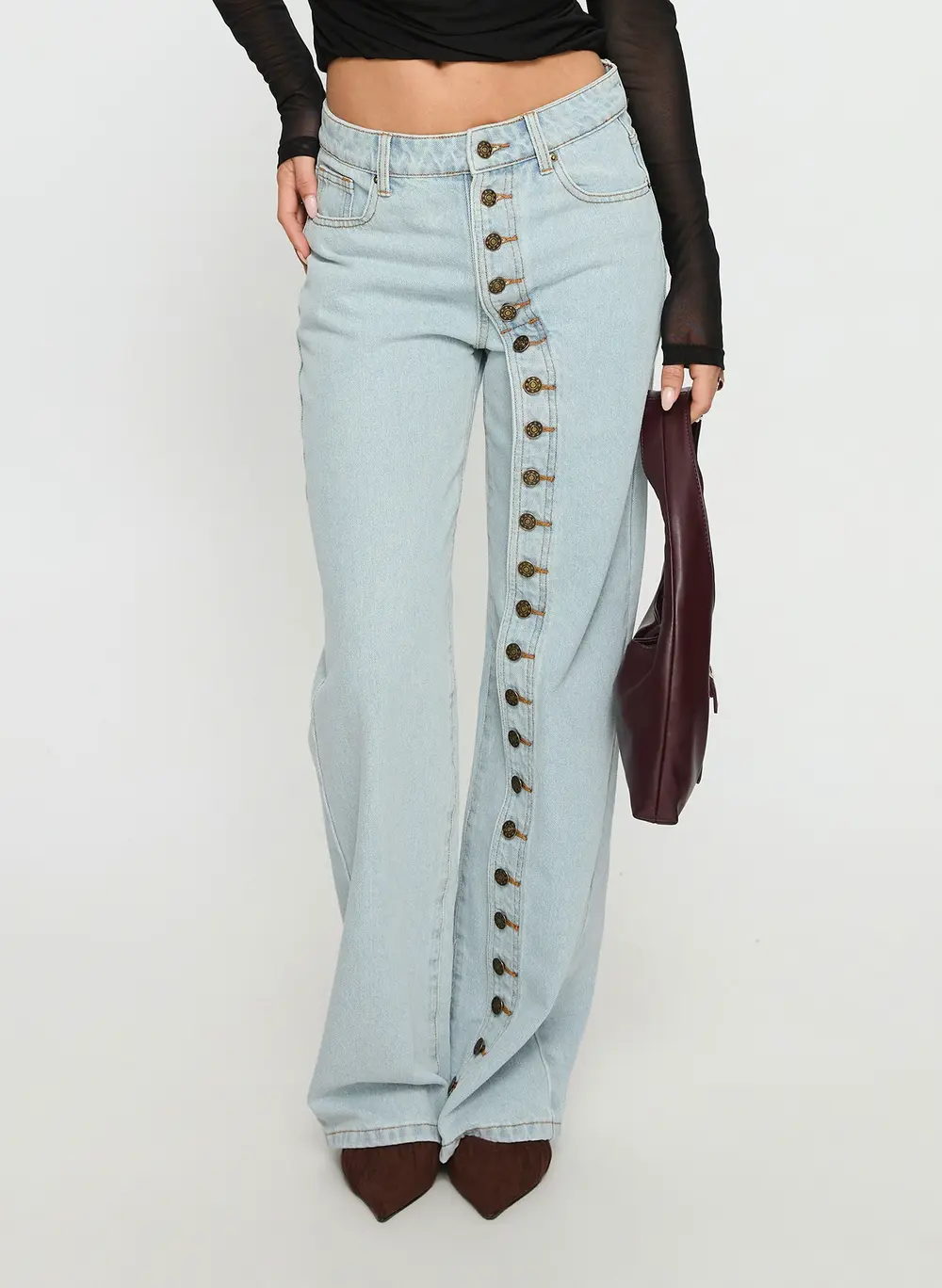 Penny Mid Rise Straight Leg Jeans Light Denim