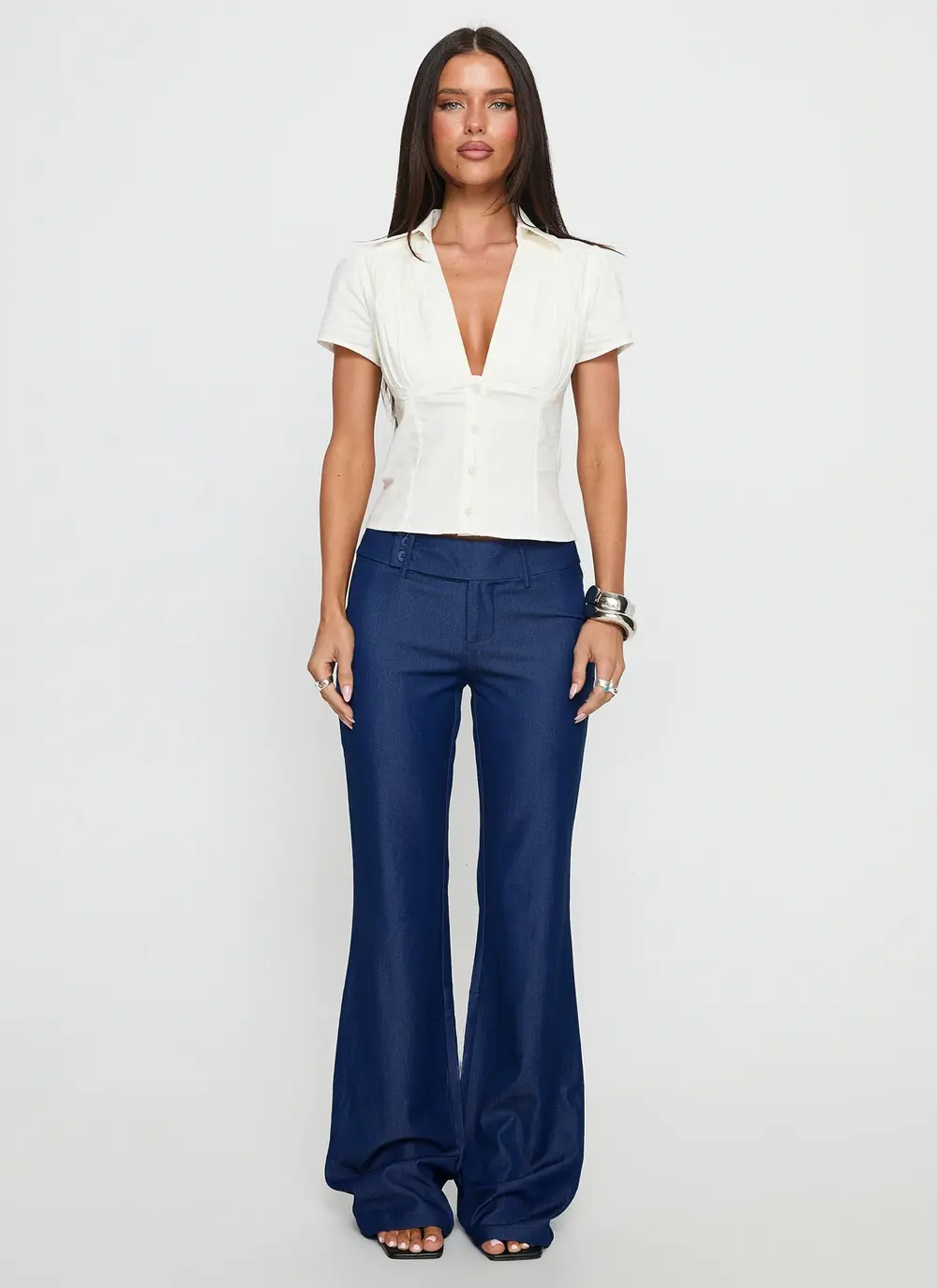 Kinkirk Flared Pants Chambray