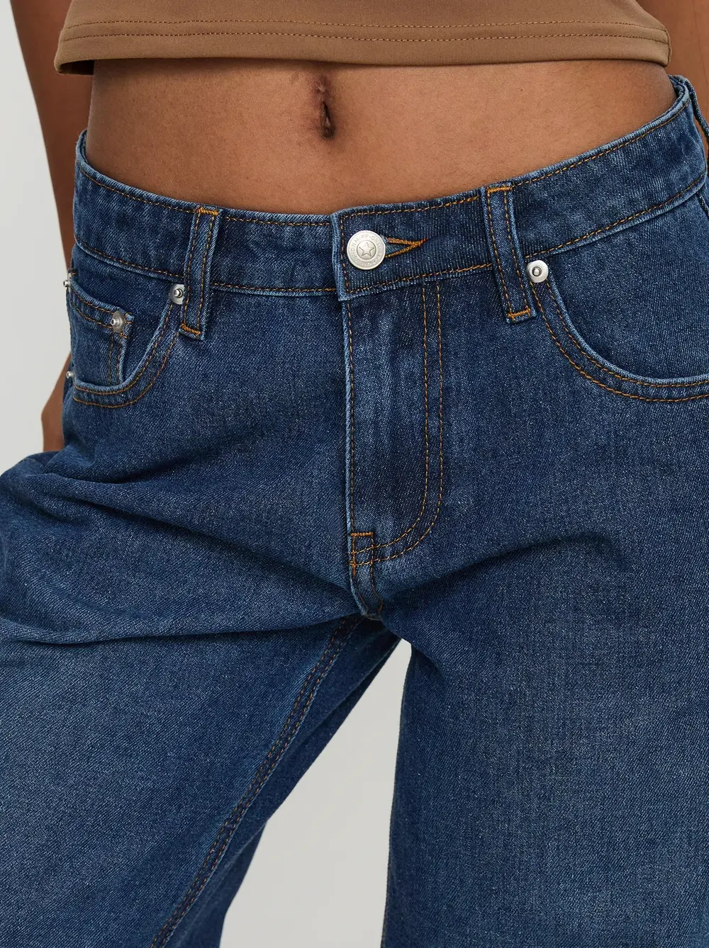 Everlong Mid Rise Wide Leg Jeans Dark Blue Wash