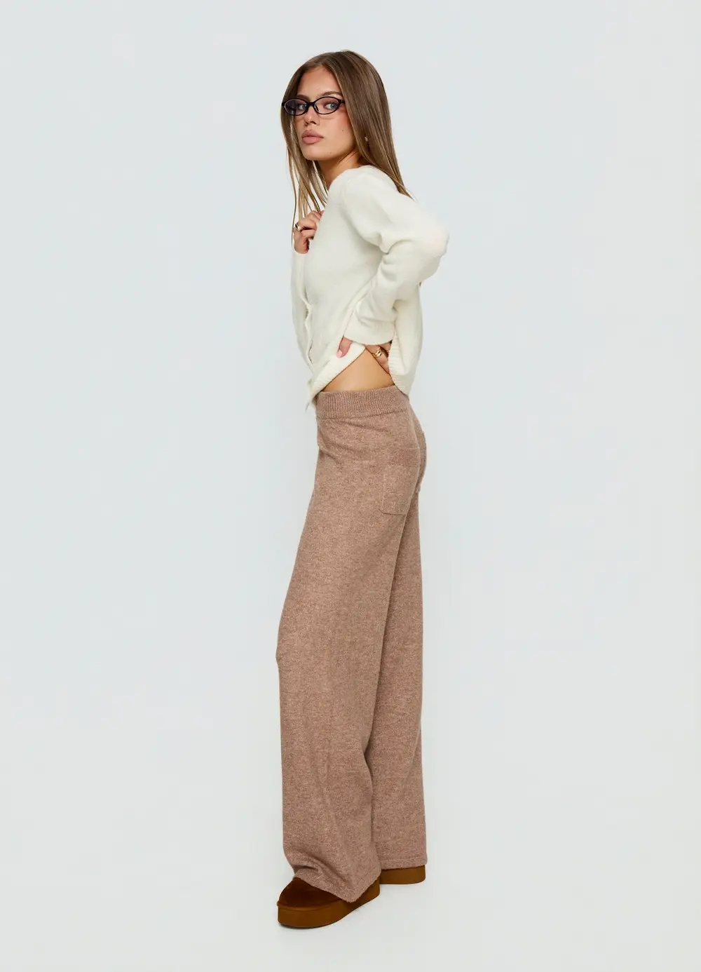 Bekki Wide Leg Knit Pant Mocha