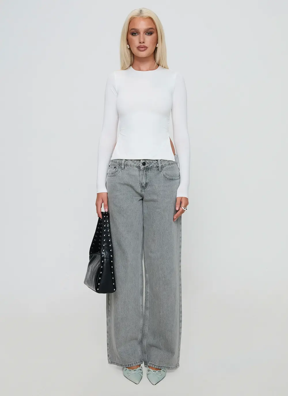 Ellanor Low Rise Straight Leg Jean Washed Grey