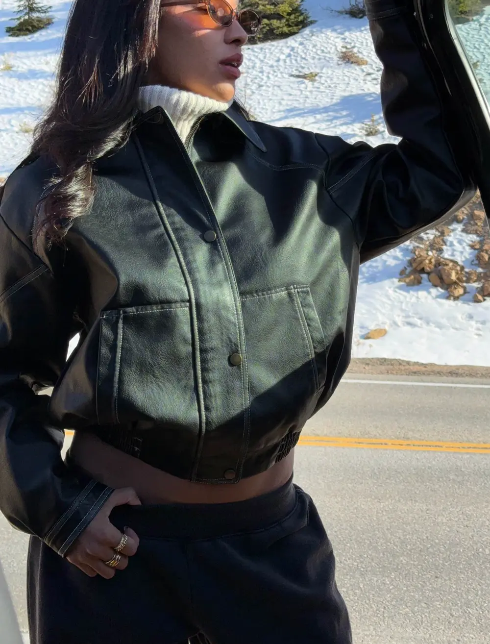 Jaxton Faux Leather Jacket Black