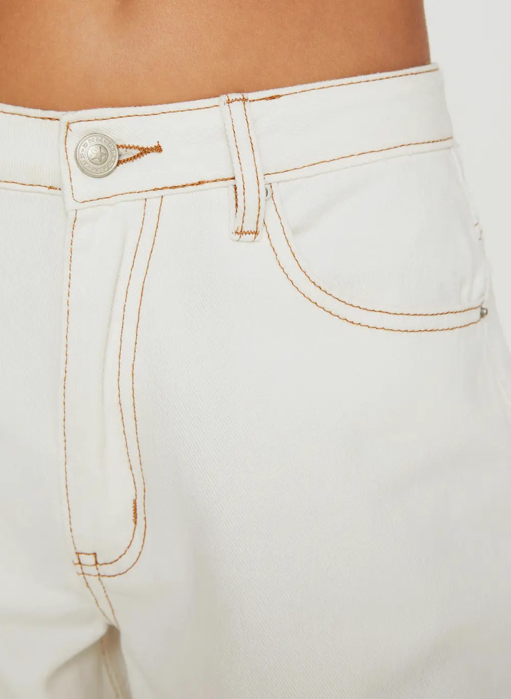 Naylor Mid Rise Wide Leg Jeans Cream