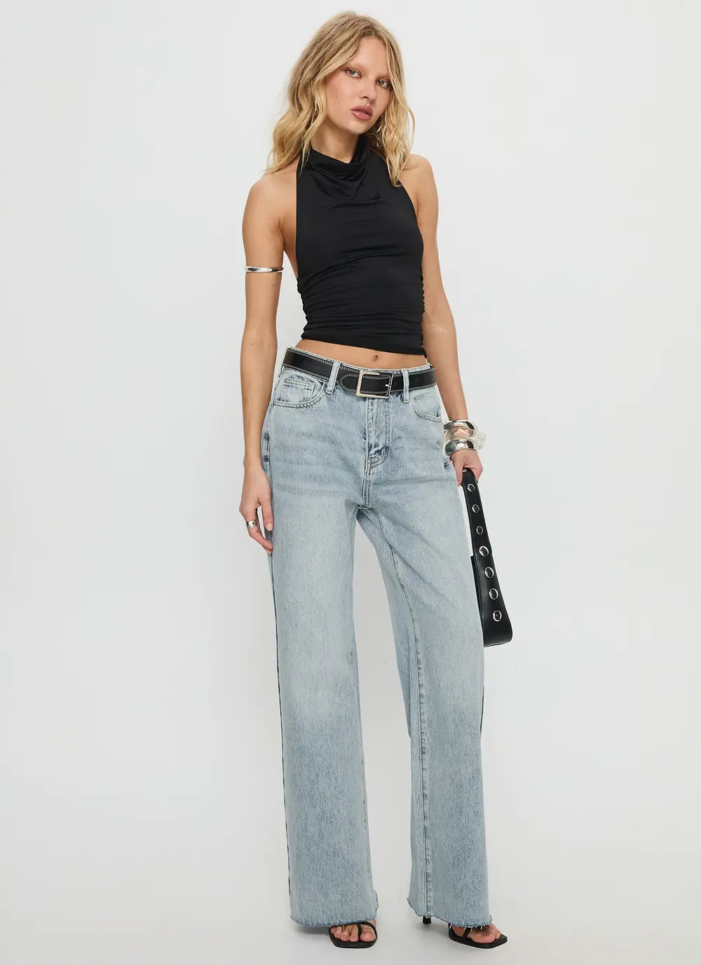 Henesey High Rise Straight Leg Jeans Light Wash