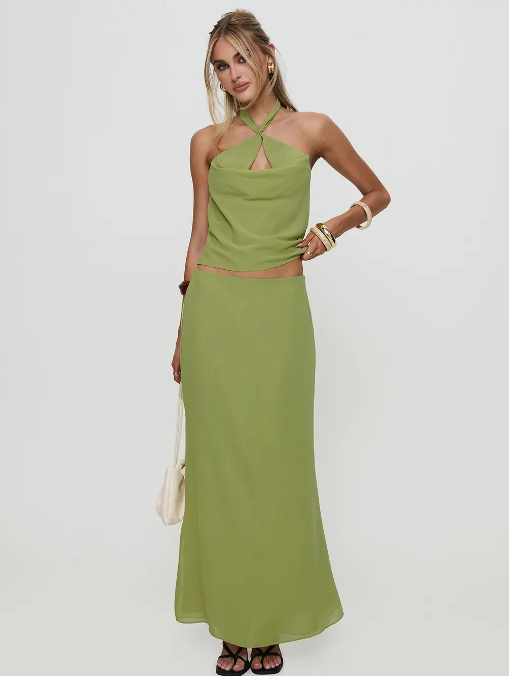 Eleganza Maxi Skirt Green