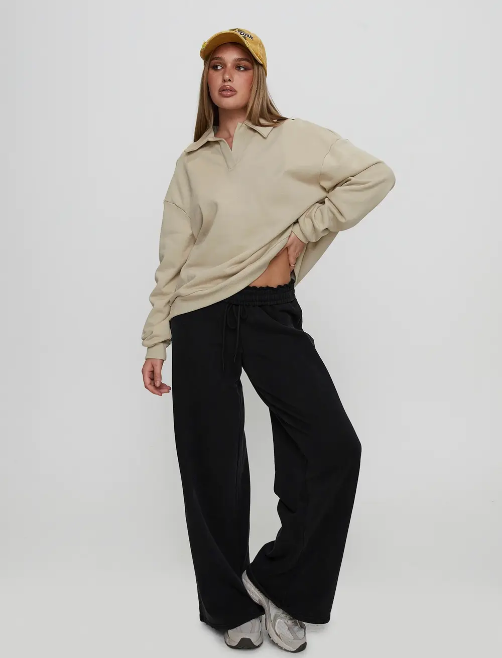 Back Around Collared Fleece Jumper Oat