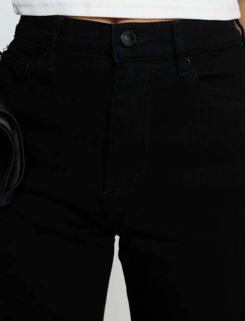 Cindee High Rise Cropped Jeans Jet Black