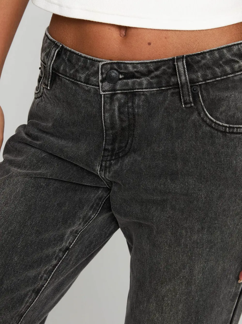 Better Half Low Rise Straight Leg Jeans Charcoal