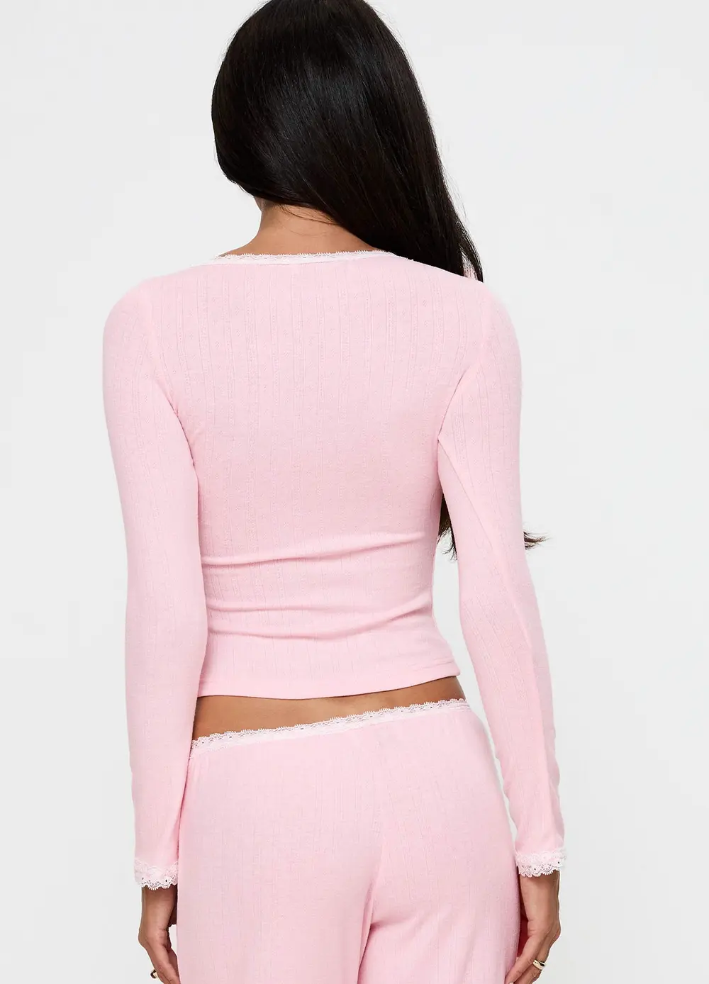 Whimsie Long Sleeve Sleep Top Pink