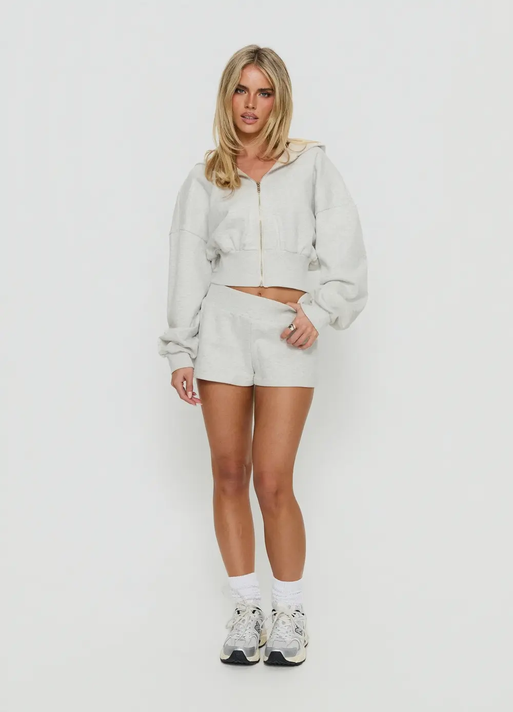 Daybreak Rib Waist Shorts Snow Marle