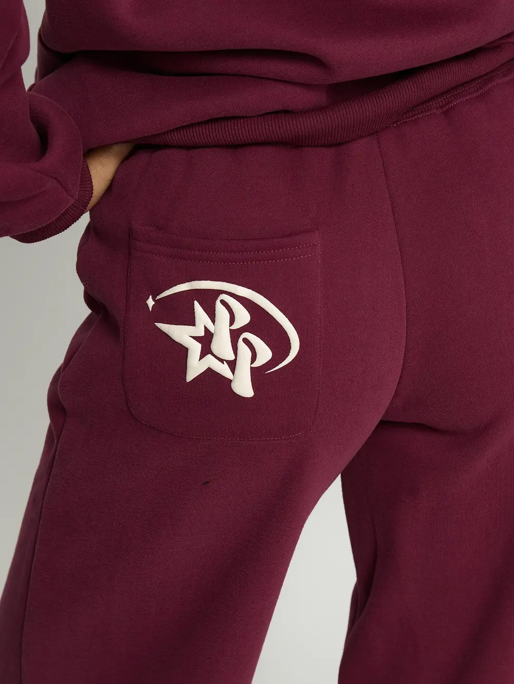 Princess Polly Stargirl Wide Leg Sweat Pants Burgundy