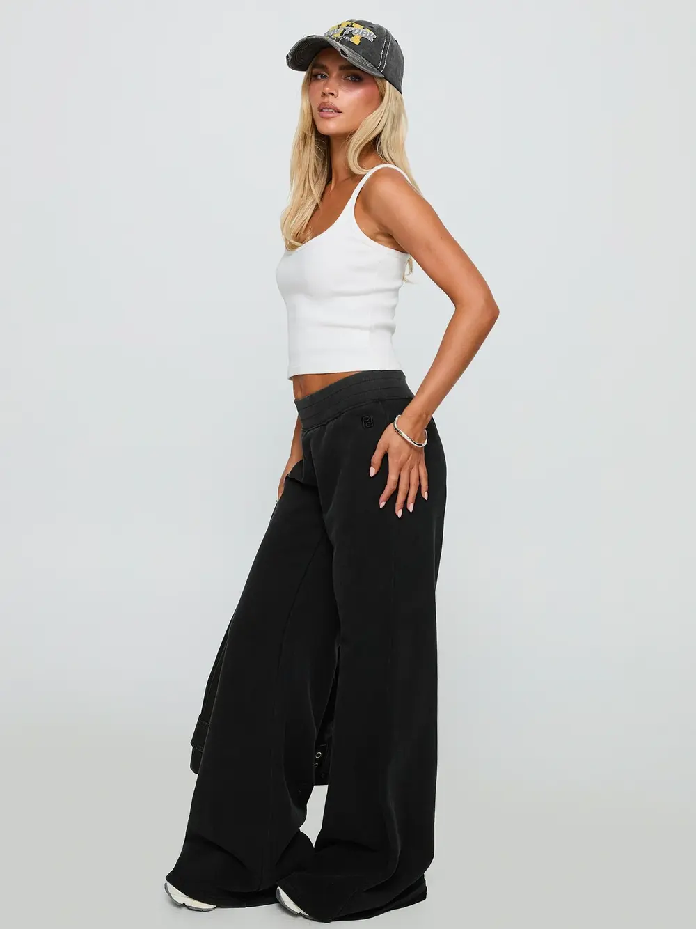 Summits Flared Track Pants Washed Black