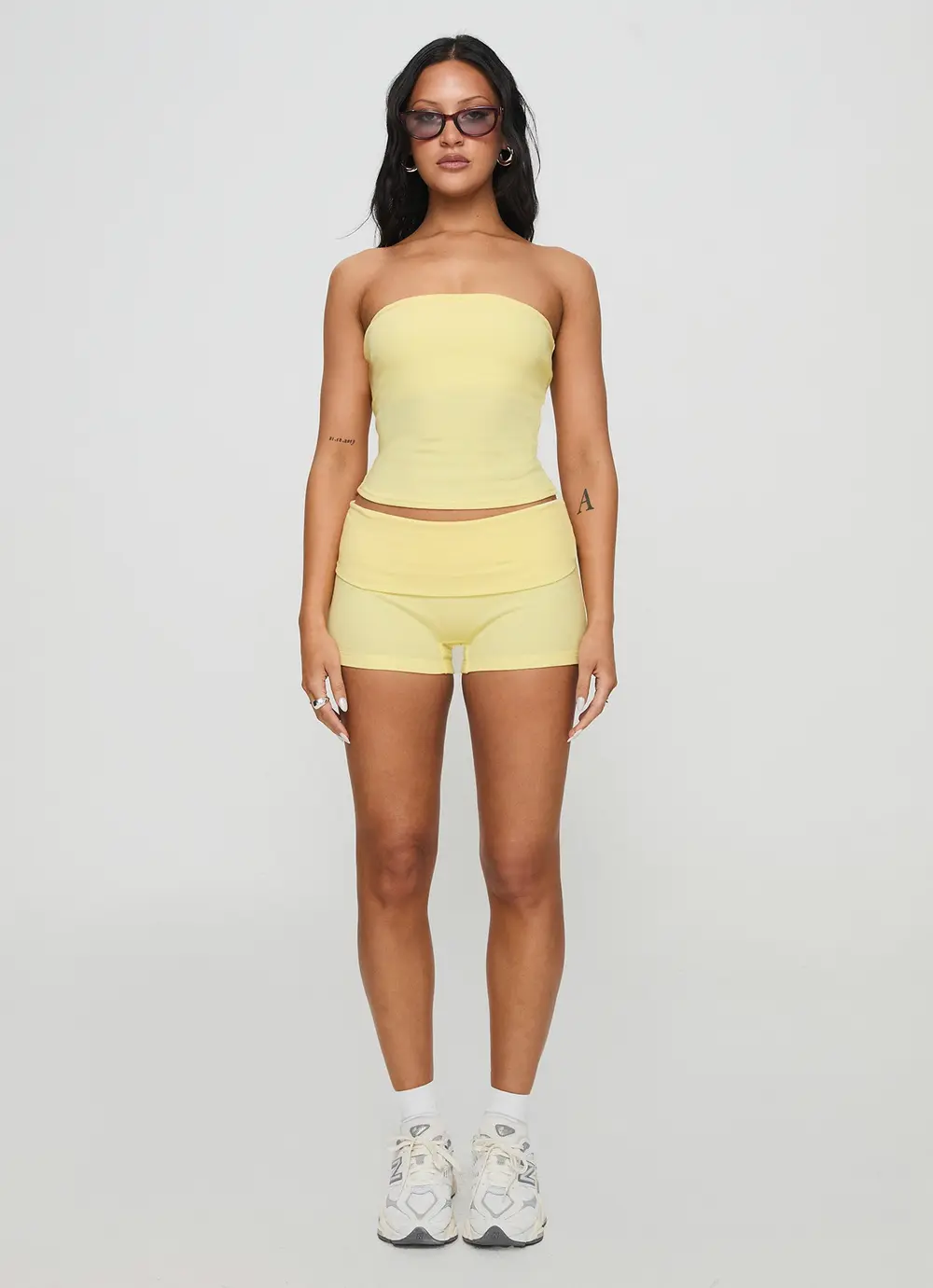 Baseline Low Rise Rib Shorts Yellow