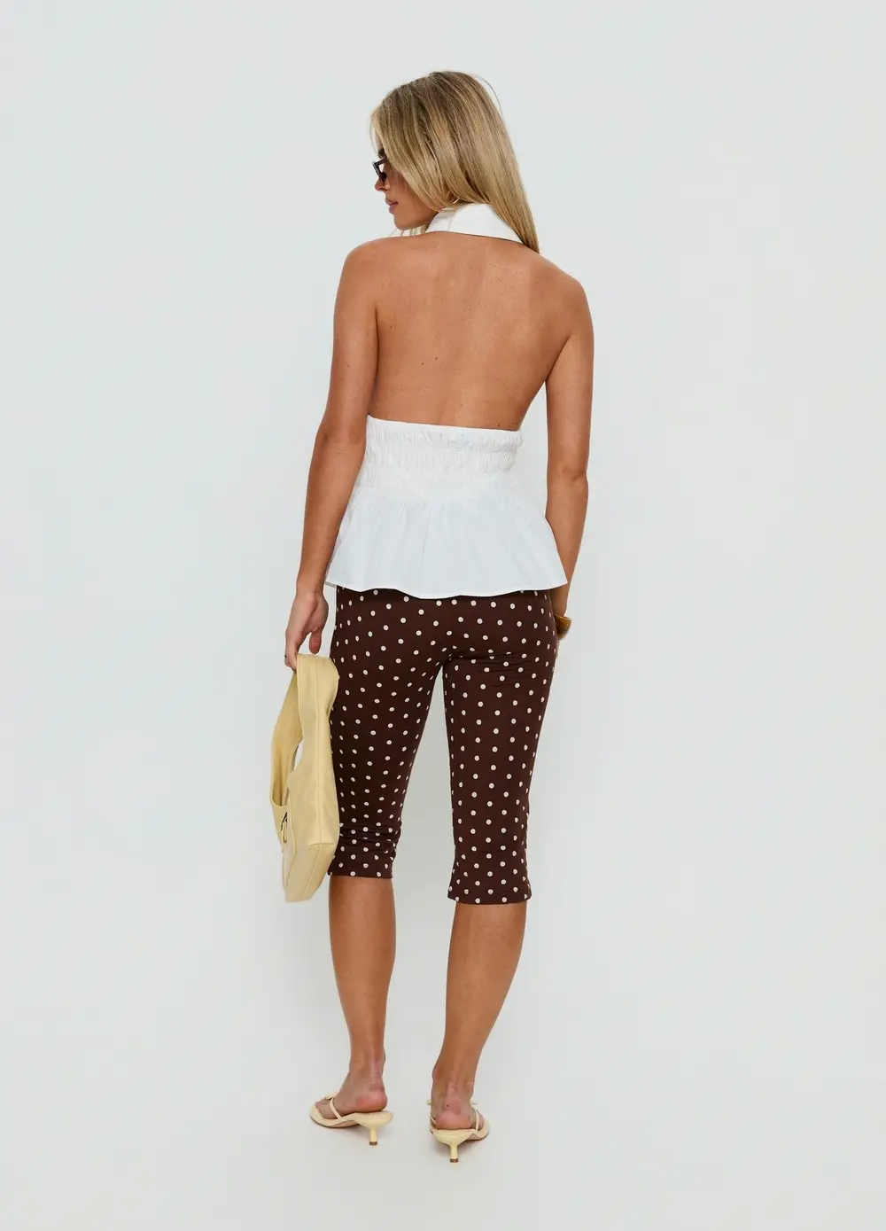 Samaira Capri Pant Brown Polka Dot