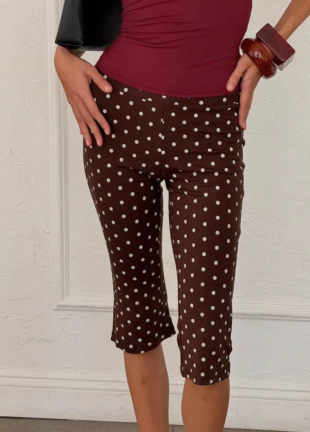 Samaira Capri Pant Brown Polka Dot