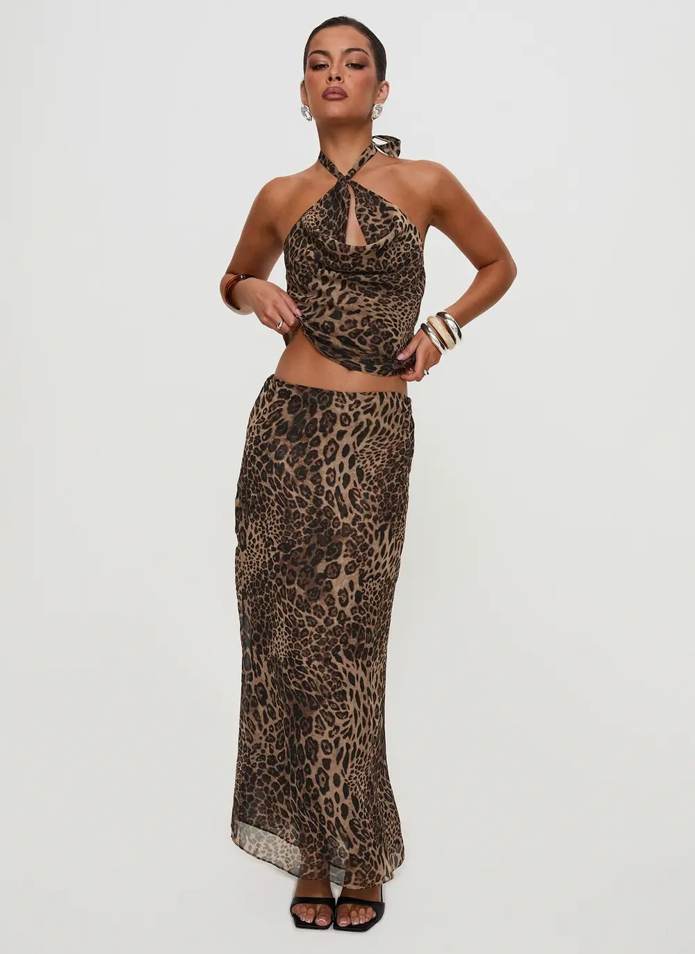 Eleganza Maxi Skirt Leopard