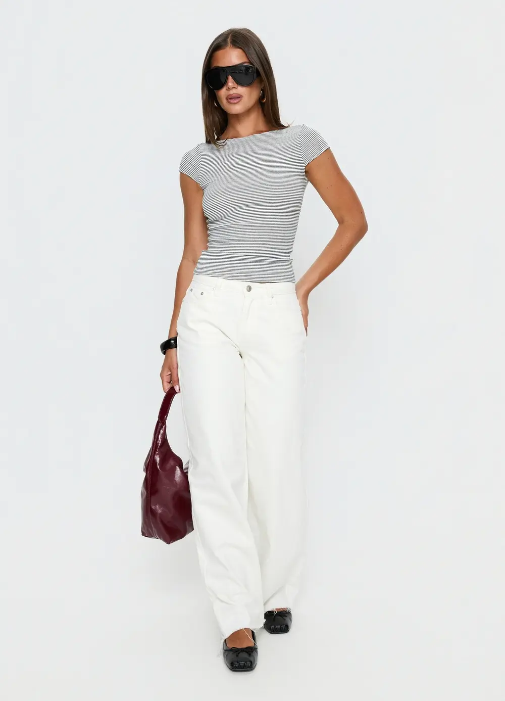 Darla Low Rise Straight Leg Jean White