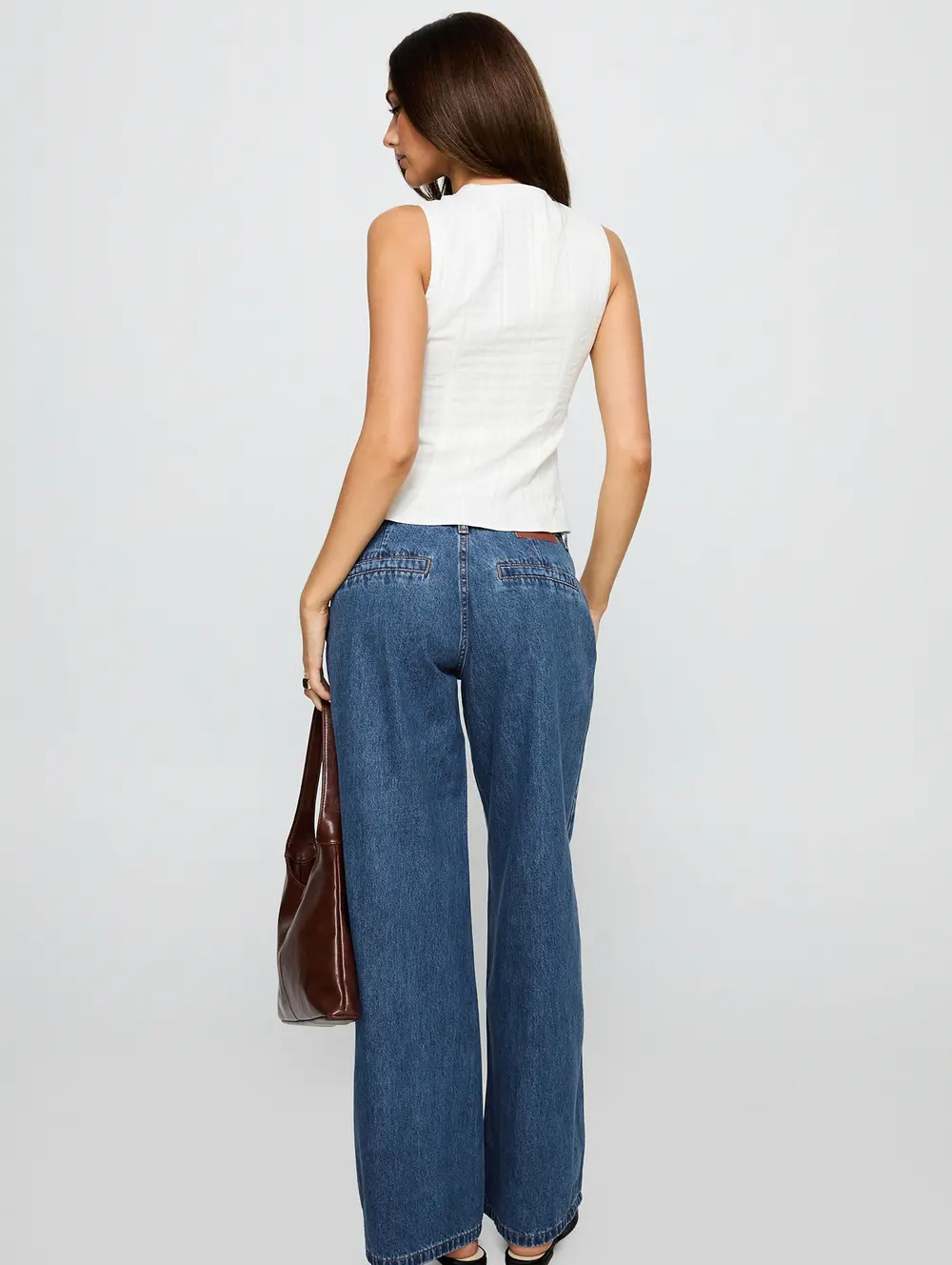 Hyde Low Rise Wide Leg Jeans Mid Blue