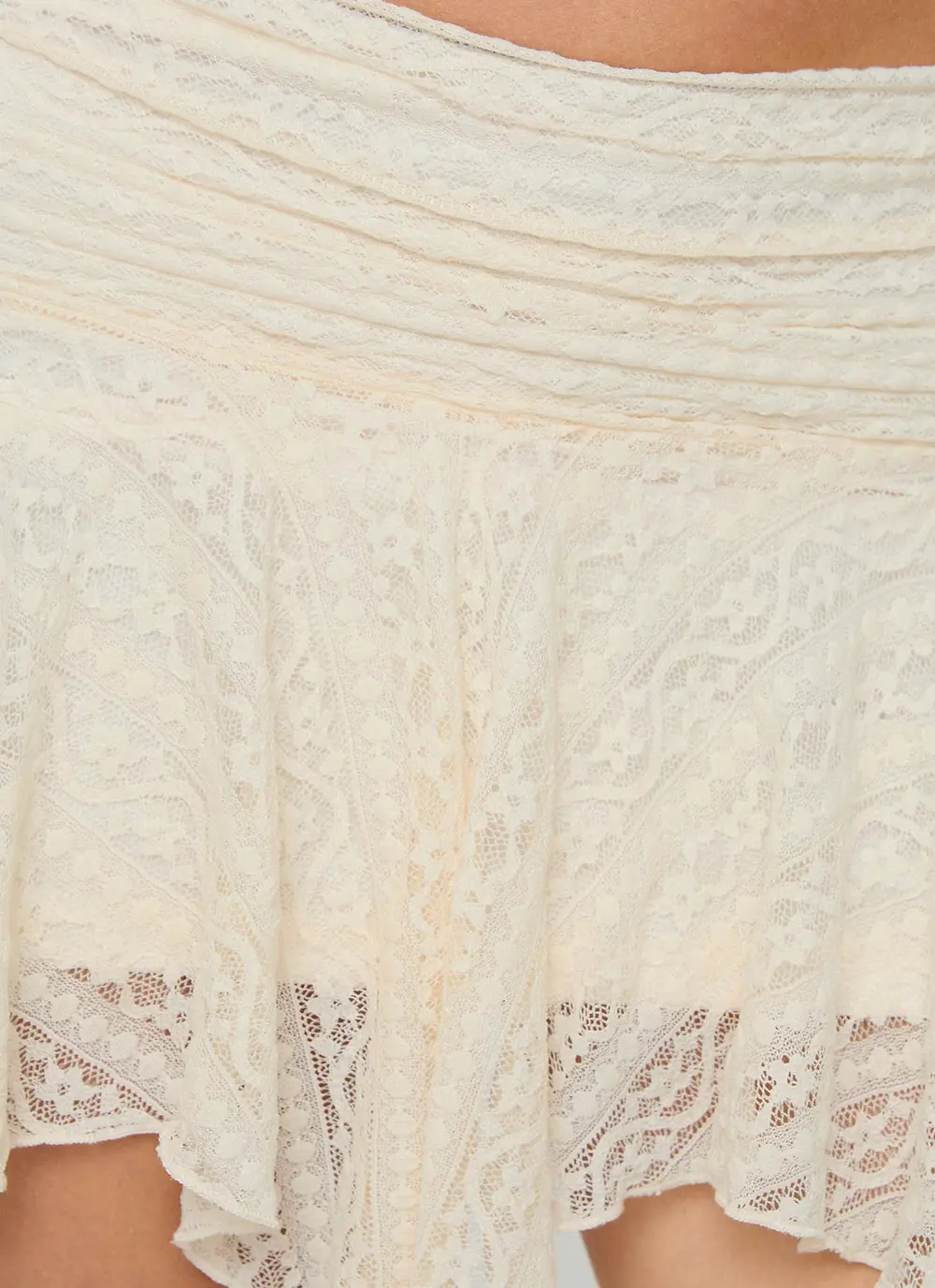 Lifas Lace Mini Skirt Cream