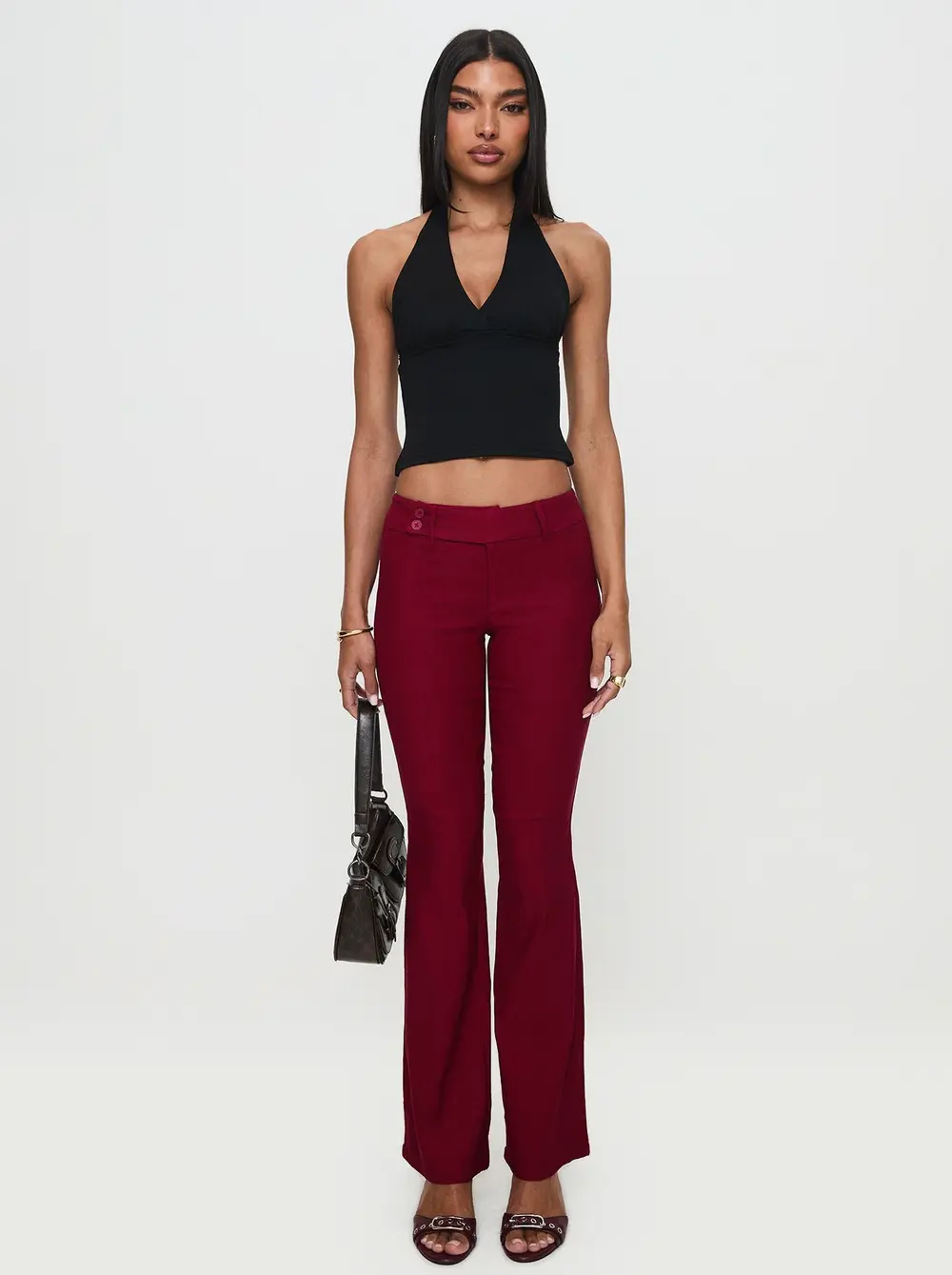 Kinkirk Flared Pants Burgundy
