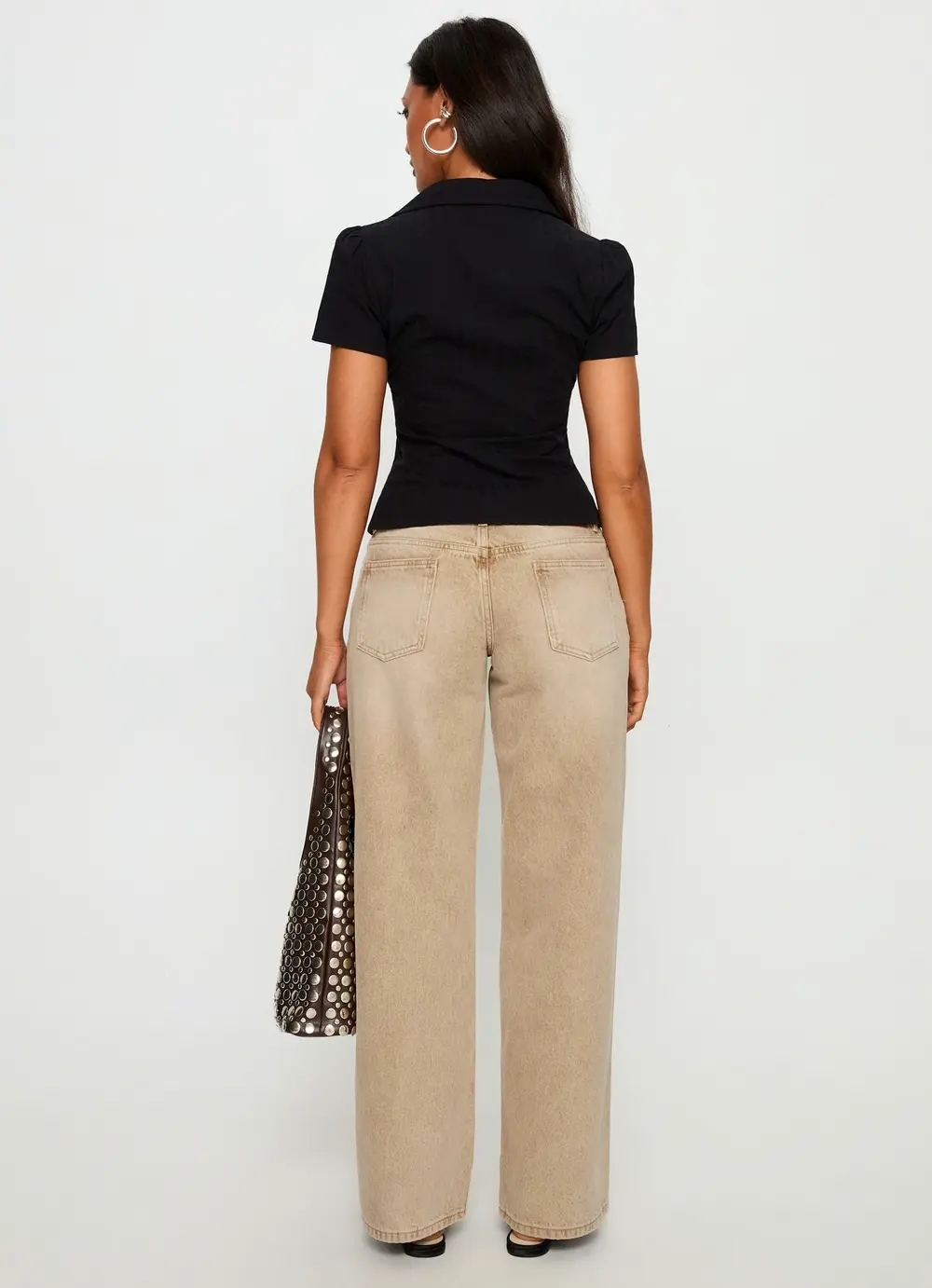 Ellanor Low Rise Straight Leg Jeans Tan