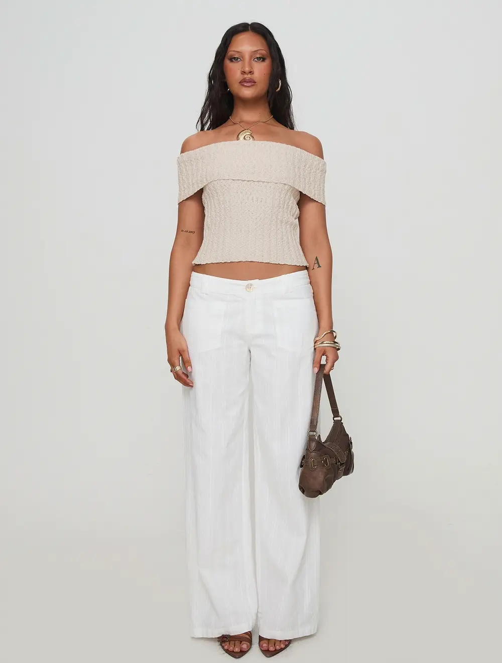 Vendi Low Rise Pant White