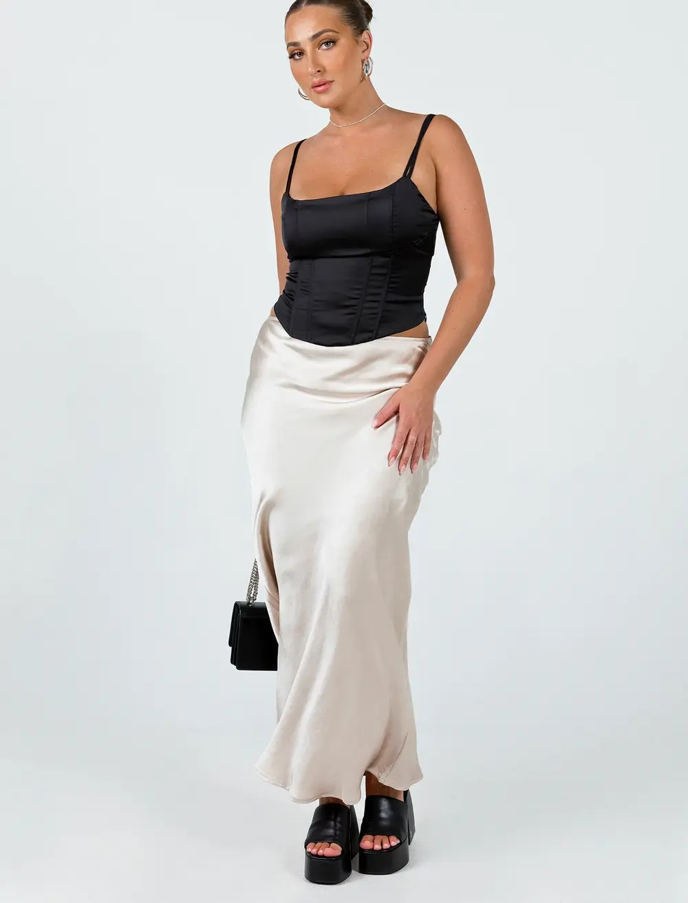 Haley Maxi Skirt Champagne