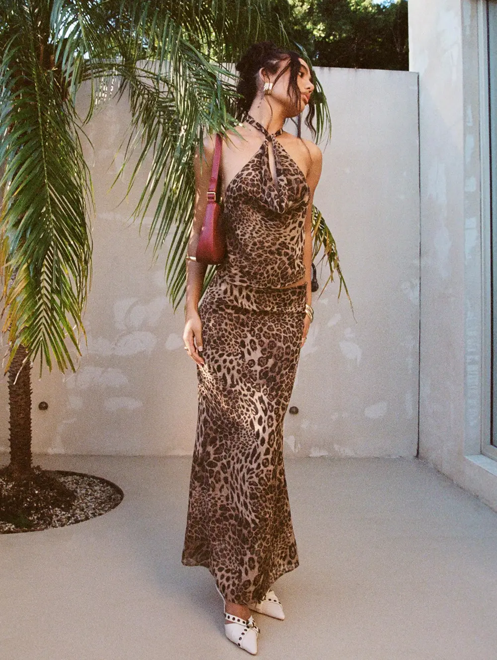 Eleganza Maxi Skirt Leopard