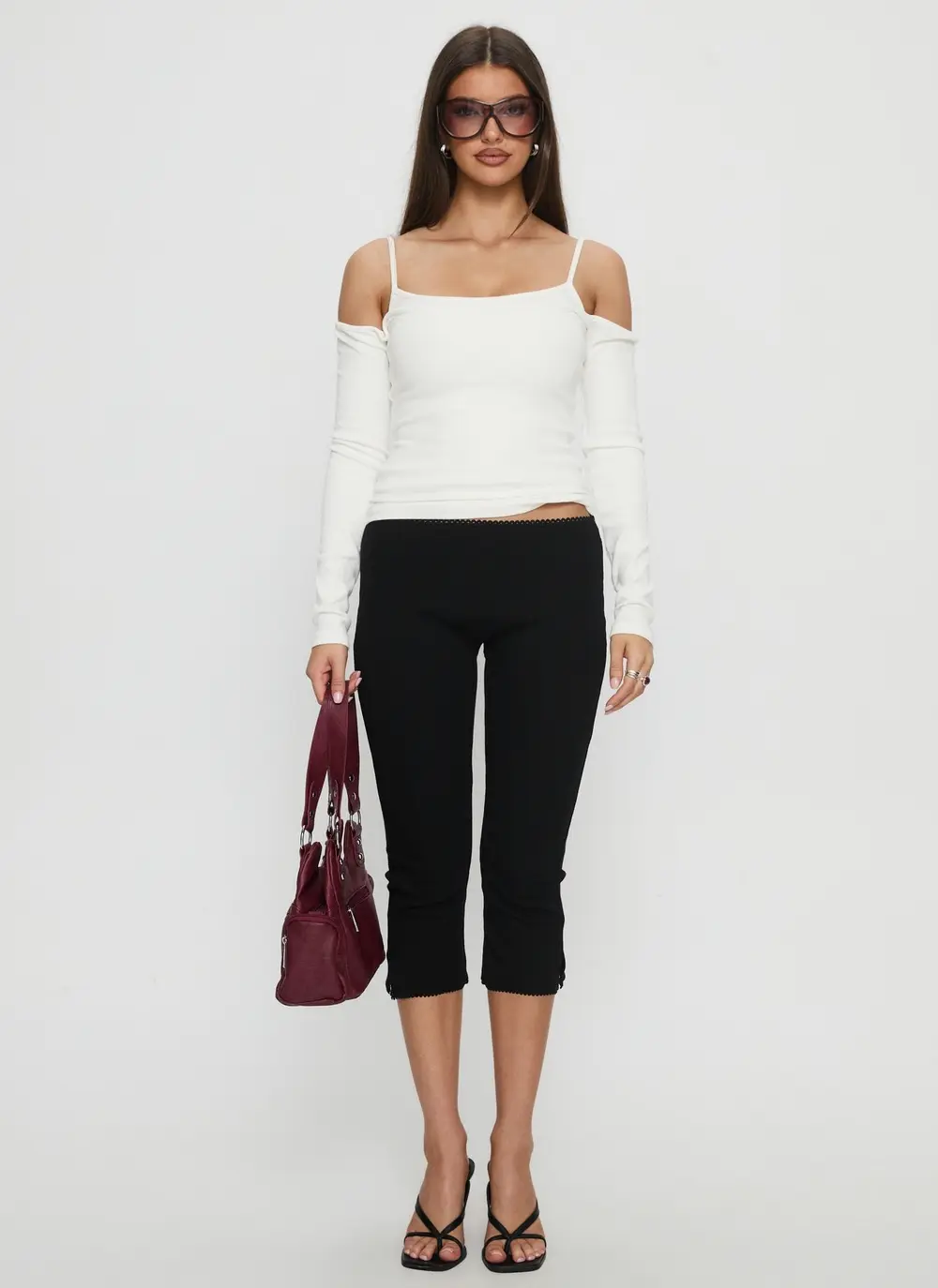 Baseline Rib Capri Pants Black