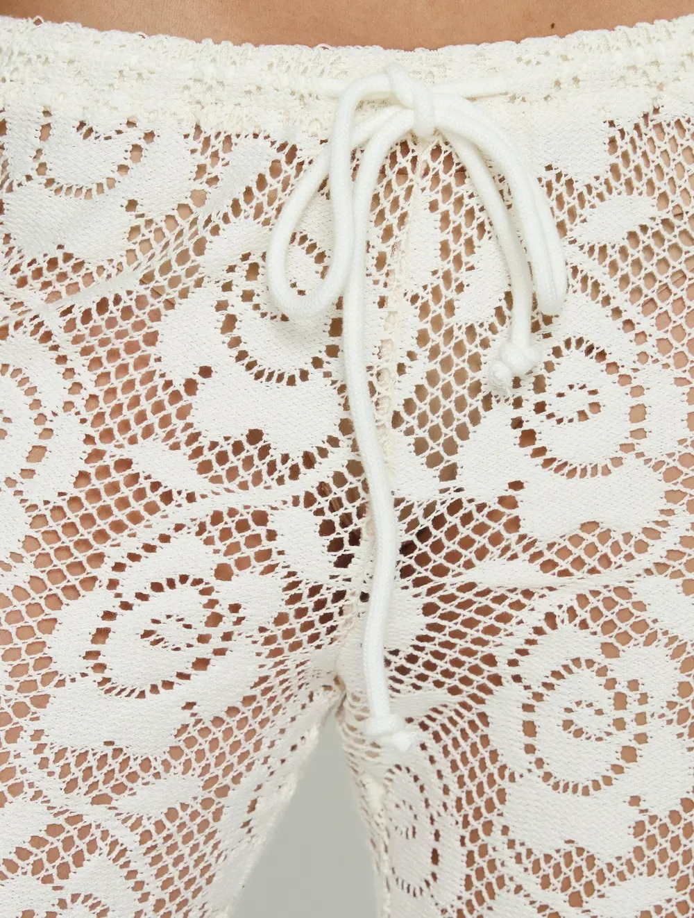 Rosadonna Lace Flare Pants Cream