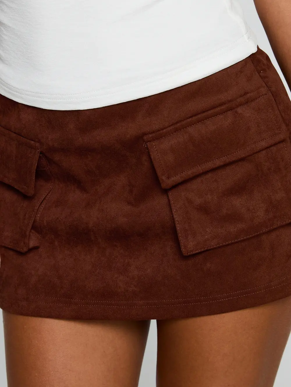 Ex Factor Faux Suede Skort Brown