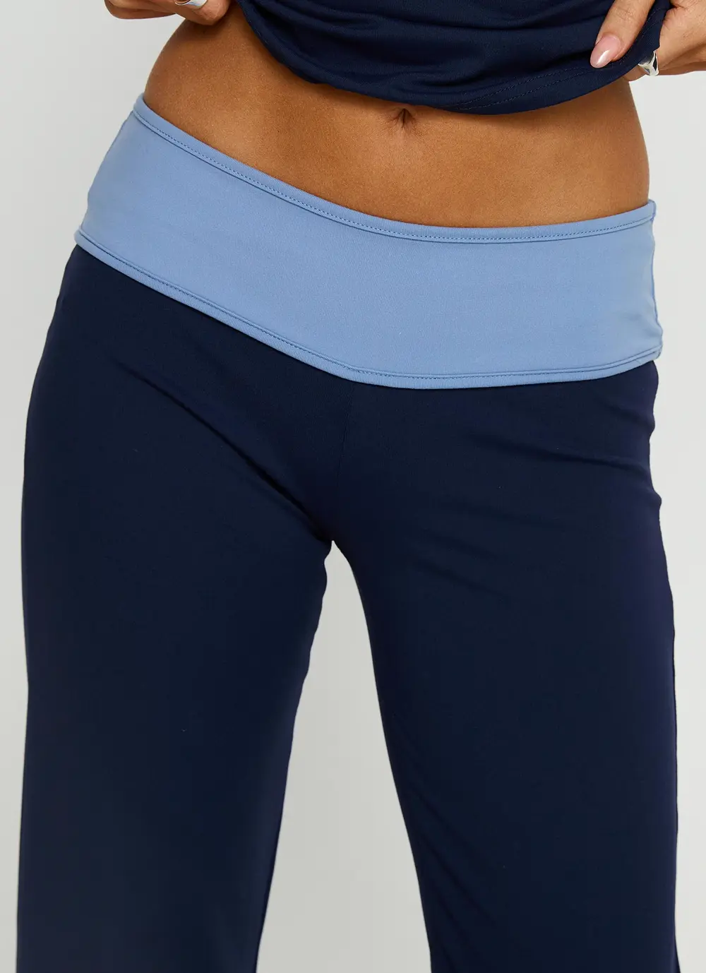 Kobee Jersey Flare Pants Navy / Light Blue