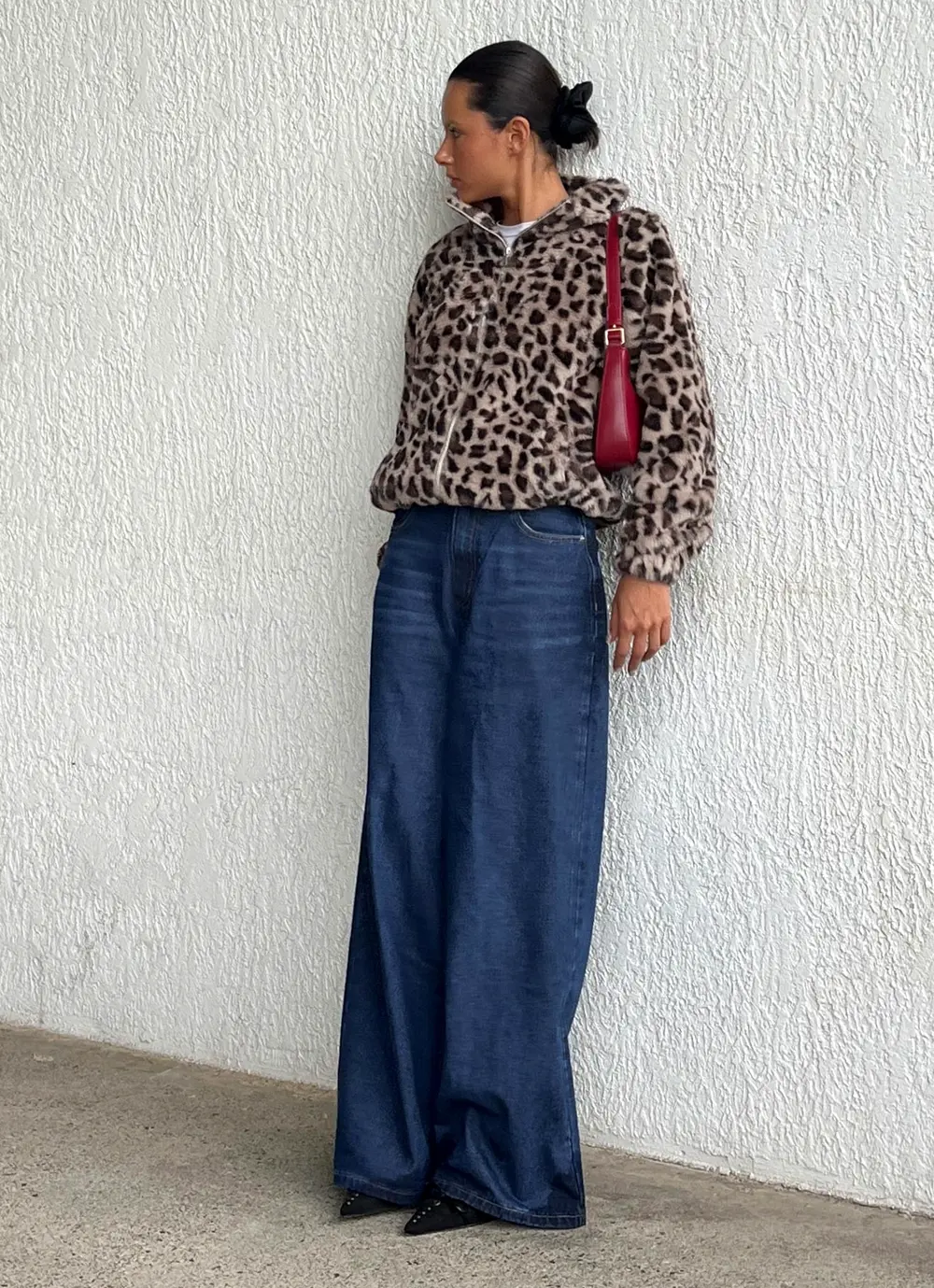 Naylor Mid Rise Wide Leg Jeans Mid Blue Denim