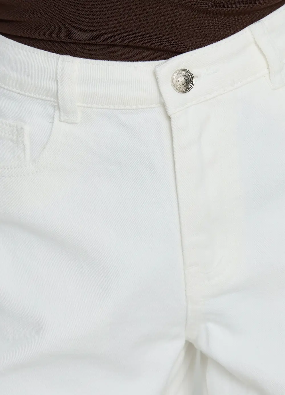 Torri Longline Denim Shorts Ecru