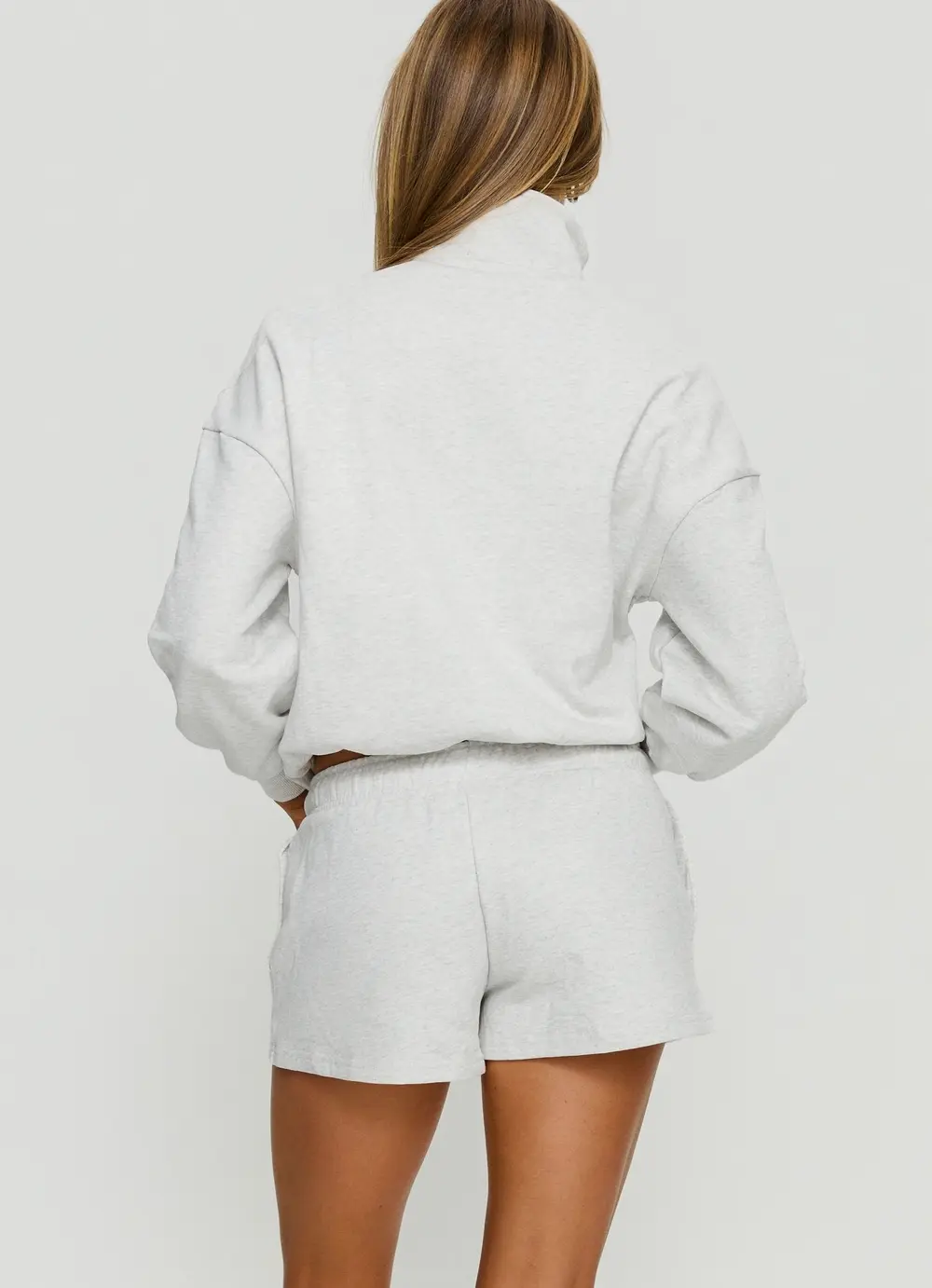 Haelie Fleece Shorts Grey Marle