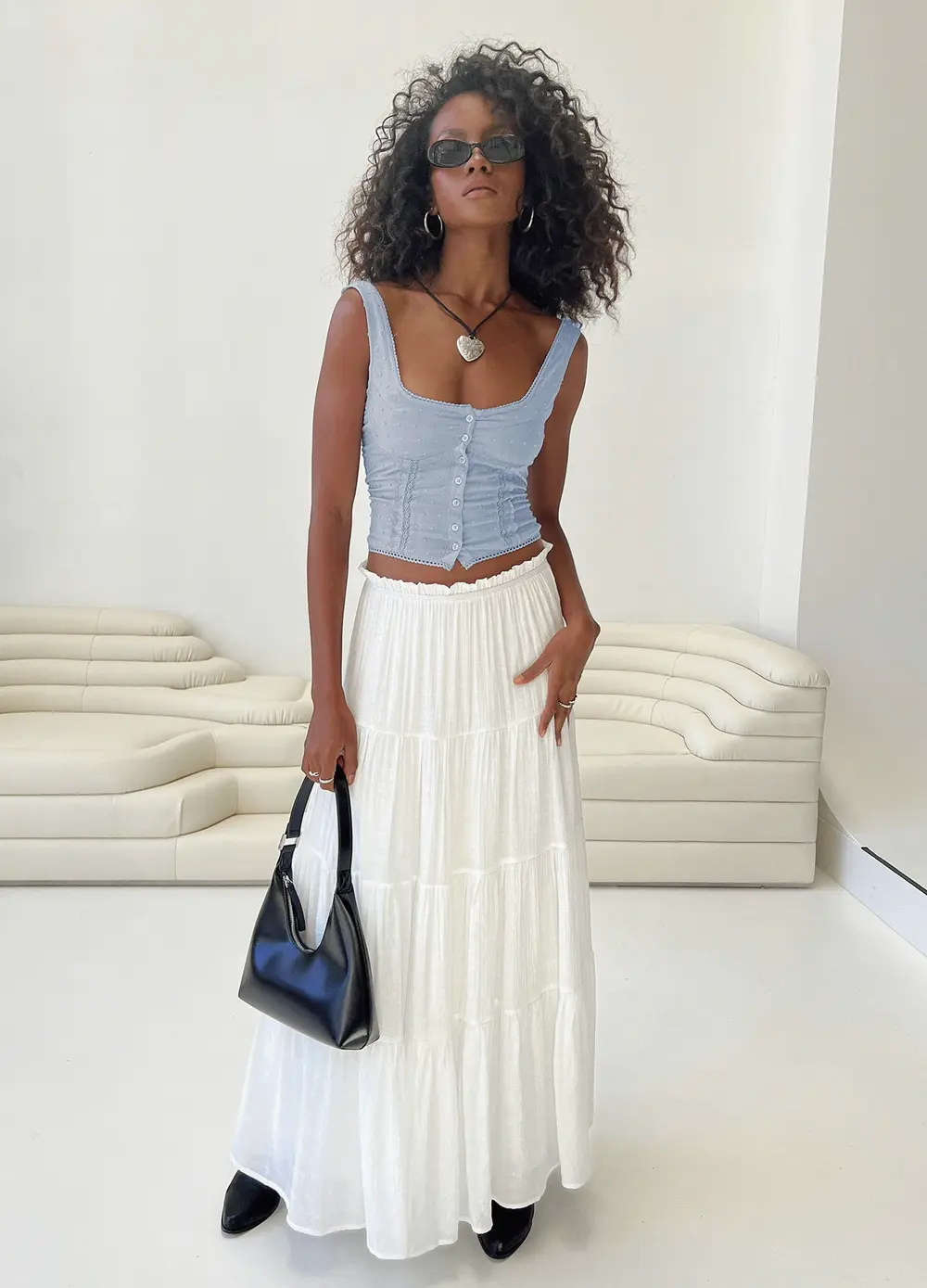 Mya Maxi Skirt White