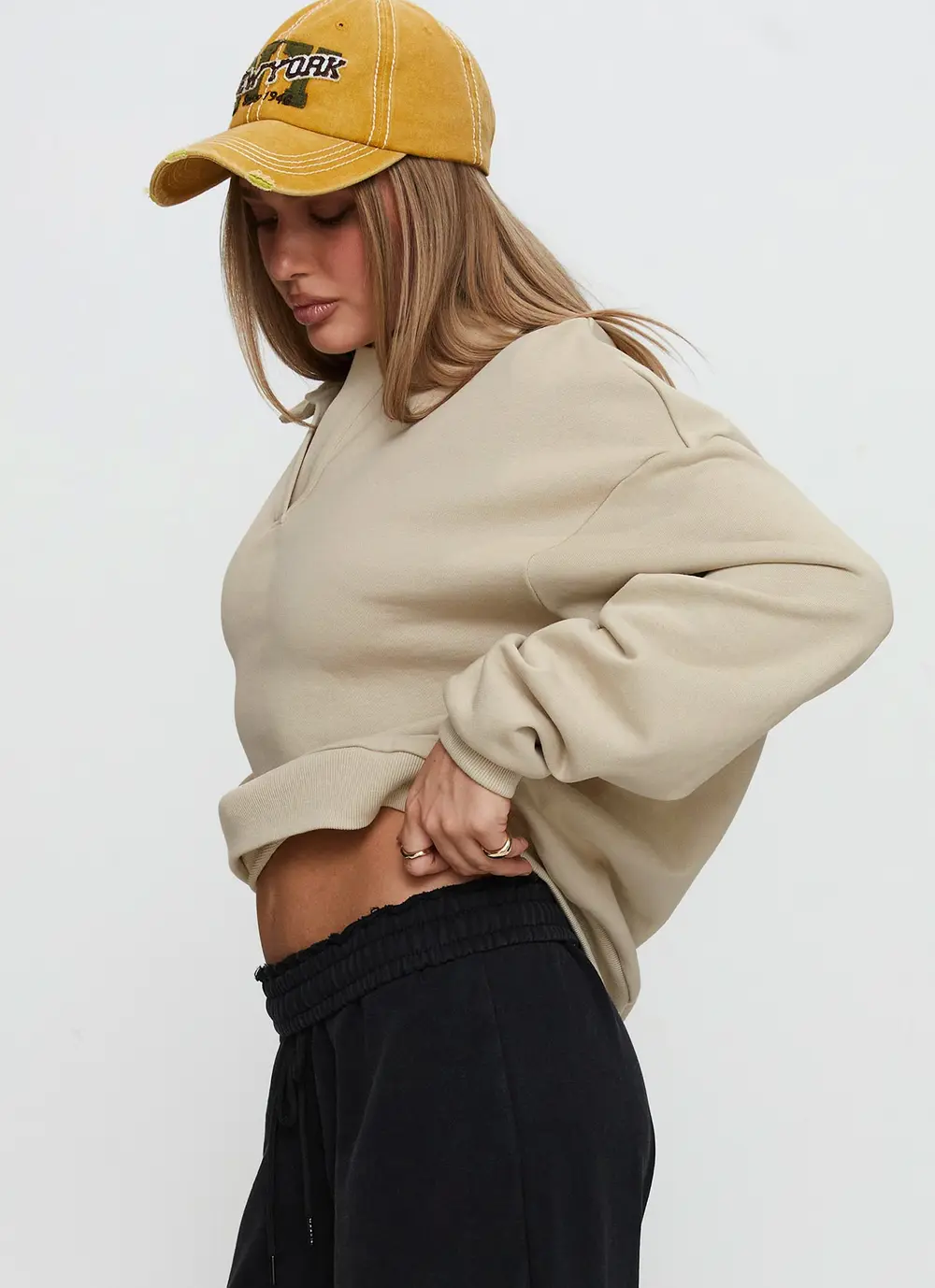 Back Around Collared Fleece Jumper Oat