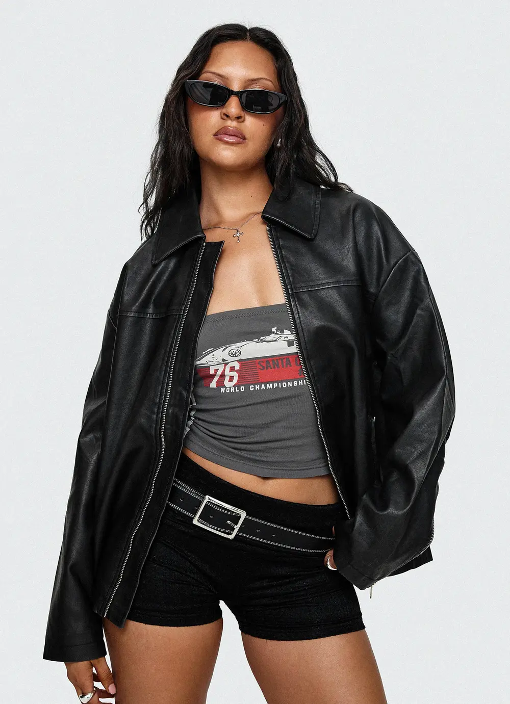 Napoleon Faux Leather Jacket Black